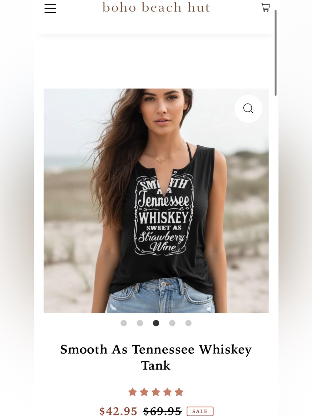 Smooth As Tennessee Whiskey Black Graphic Tank